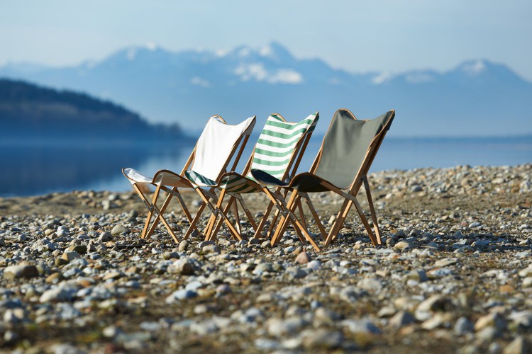 Kampierstuhl - Segeltuch Dreierset Vor Bergen