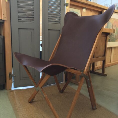 Kampierstuhl TP Eiche (großes Modell) – Leder — Sondermodell